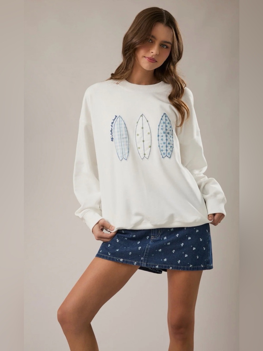 5. Life’s better at the beach crew neck